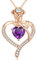 CDE Halskette Damen Rosegold Herz Kette Sterling Silber 925 Geburtsstein Geschenke für Frauen mit Anhänger Schmuck Geburtstag Weihnachten Valentinstag Muttertag Mama (Rosegold-02)