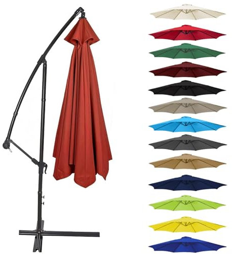 Canopy Cover 200CM 2.7M 300CM (6 Arms/8 Arms) Umbrella Replacement Cloth Cantilever Parasol Top Fabric Cover UV Protective(Color:Red,Size:8 ribs-3m(9.8ft))