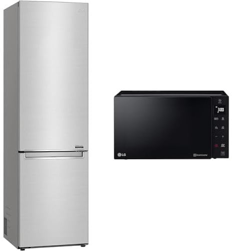 LG Electronics GBB92STBAP Kühl-/ Gefrierkombination mit Smart Inverter Compressor & MH6535GIS Mikrowelle mit Smart Inverter Technologie & Quarz Grill