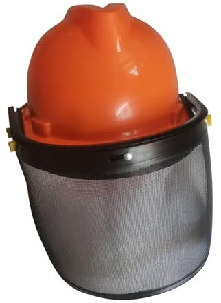 harayaa Orangefarbener Forsthelm Gesichtsschutz, Netzvisier, Gesichtsschutz für Die Fertigung, Konstruktion, Professioneller Schutz, Verstellbar