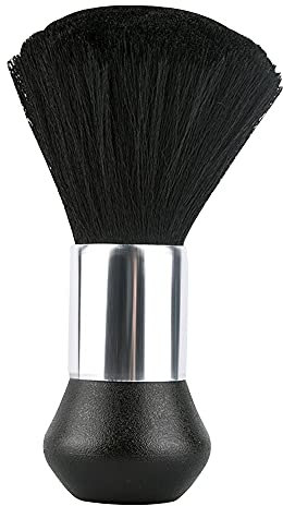 Plumeau de Cou, 1 Brosse Plumeau de Cou Noir (fibre, ABS et métal) Brosse de Barbier Brosse de Barbier Plumeau de Cou avec Brosse de Nettoyage de Cheveux Douce pour Couper les