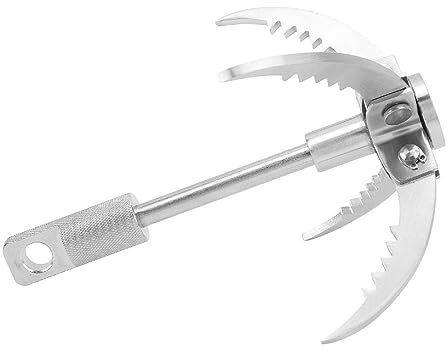 equlup Grappling Hook, 4 Claw Grappling Hook Grappling Hook Folding Claw Stainless Steel Outdoor Survival Gear for Camping, Hiking, Tree Rock Mountain Climbing