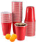 CaterCo Red Party Cups 12oz (350ml) - 100 Pack - Disposable and Reusable Plastic Cups for Parties, Birthdays, Picnics, and Christmas and Games - Sturdy and Versatile - 12oz (350ml) - 100 Pack