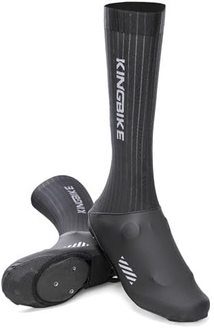 KINGBIKE Überschuhe Fahrrad Schuhüberzieher MTB Rennrad Überschuhe Überzieher Schuhe Cycling Shoecovers Atmungsaktiv und Bequem Für Erwachsene Jugend Herren Damen (42-45)