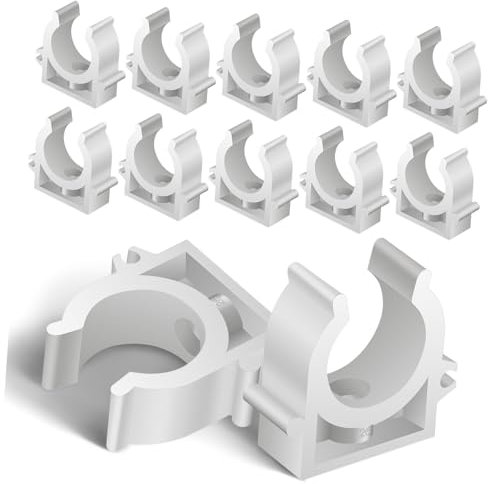 Veemoon 25pcs PVC Pipe Clips Water Pipe Clamp Holder Bracket Support Clamp for Underfloor Heating Air Conditioning Water