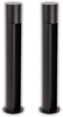 LUXULA 2er Set Wegeleuchte Außen mit Bodenplatte und Erdspieß, GU10 Fassung, Aluminium, 60cm Höhe - LED Außenleuchte IP44 Pollerleuchte Garten Terrasse