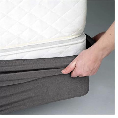 MOVDARL Boxspring-Abdeckung um Bettkasten, Matratzenschutz, 4 Seiten, elastisches Bettkasten-Set für Doppelbett, Queen-Size-Bett, Kingsize-Bett (dunkelgrau, 150 x 200 cm)