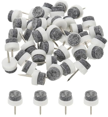 PATIKIL 14 mm Nail-on Felt Pads, 72 Pcs Round Felt Furniture Sliders Pads Heavy Duty Floor Protectors for Wooden Chair Sofa Cabinet Table Leg Feet Hardwood Floors, White