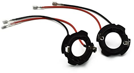 Cpolebev H7 LED Adapter für MK5 Golf 5 Autoteile Basis Scheinwerferhalter mit Draht 2 StüCke D119A