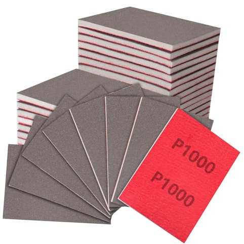 POTUINOM 24 Pcs 3 x 4 Inch Sanding Sponge Set, 1000 Grit Abrasive Sanding Pads Soft Foam Hand Sander Block Wet Dry Sandpaper for Wood Metal Drywall Furniture Paint Polishing