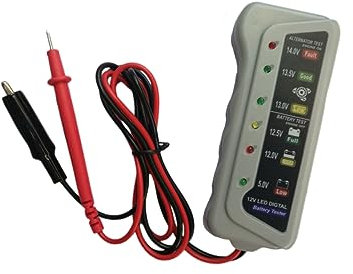 Ciieeo Testeur de Batterie avec Analyseur Charge et Moniteur LED Évaluateur Pratique pour Batteries Auto et Systèmes de Chargement