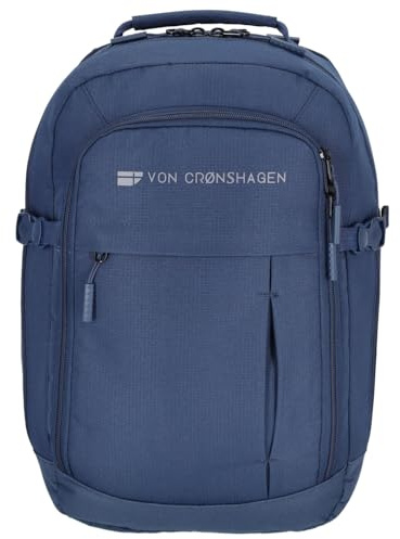 Von Cronshagen Rucksack Airline Special Cabin Backpack exp. | praktische Aufteilung mit Mehreren Fächern | strapazierfähiges Polyester (Navy, Backpack (erweiterbar))