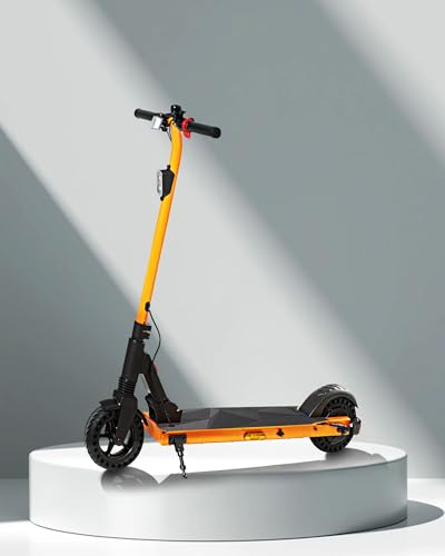 QnQ Elektroroller für Kinders, 8 Leichter E Scooter, 500W Motor, 15 KM Reichweite & Max 20KM/H, 3 Geschwindigkeitsmodi (6, 15, 20 km/h), zusammenklappbar, Jugendliche und Große Kinder (Orange)