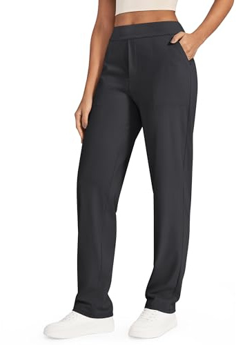 G4Free Yogahose Damen High Waist Bequeme Anzughose Stretch Business Hosen | Elegant Yoga Pants, Gerade Bein Jogginghose Damen, Relaxhose mit Taschen