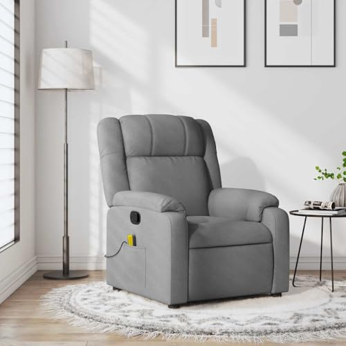 Frdhee Schaukelstuhl Fernsehsessel Relaxsessel,Massage-Relaxsessel, hellgrauer Stoff,Fürs Schlafzimmer Wohnzimmer,Einfach Einzurichten,Ergonomisch