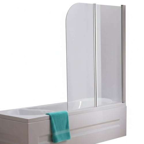 Mucola Duschwand für Badewanne Faltwand 3-teilig ESG Glas 133x108 cm Klar