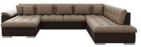 Mirjan24 Eckcouch Ecksofa Niko Bis, Design Sofa Couch mit Schlaffunktion und Bettkasten U-Sofa Farbauswahl Wohnlandschaft vom Hersteller (Ecksofa Links, Soft 066 + Lawa 02)