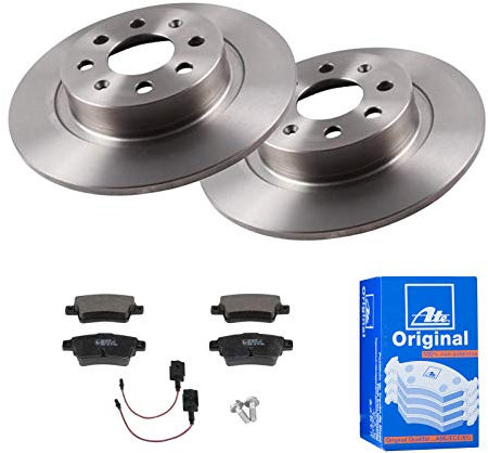 ATE Bremsen-Set 2 Bremsscheiben + Bremsbeläge Einbau Hinten Bremsscheiben-Set Scheibenbremsen IJF141HFS4 passend für Fiat Punto 199x Punto Evo 199x