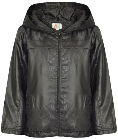A2Z 4 Kids Girls Boys Raincoats Jackets Kids Lightweight Kag Mac- Raincoat Jacket 449 Black 11-12