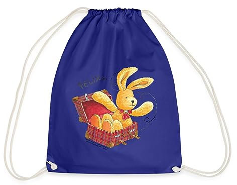 Spreadshirt Felix der Hase im Reiskoffer Turnbeutel, One size, Königsblau