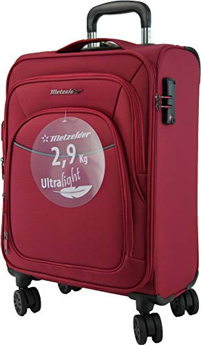 METZELDER Valise Souple Basic S Gros Volume Garantie 1 an (Rouge (Red), S - Small - 48L - 55x38x20cm - 2,9kg)