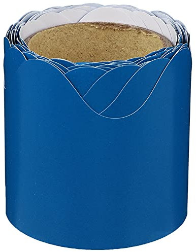 Milisten 5 gewellte Pinnwand, Bordüre, Bulletin-Aufkleber, gewellte Linie, Bordüre, Kreidetafel-Aufkleber für Schreibtische, Spind, Ausstellungen, Heimschule, Klassenzimmer, Blau