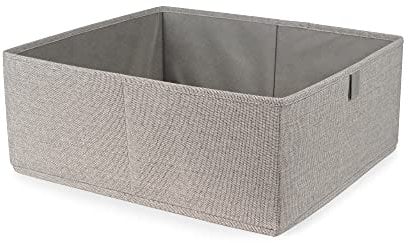 Compactor - Aufbewahrungsbox Größe L 42x36x16,5 cm - Faltbare Box aus robustem Oxford-Stoff in Grau mit Griffen - Stoffbox zur Aufbewahrung von Kleidung, Wäsche, Spielzeug oder Accessoires