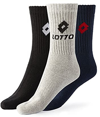 Lotto, 12 Paar Unisex Tennis Socken aus atmungsaktiver, weicher Baumwolle, OEKO-TEX zertifiziert, verschiedenen Farben, 43-46