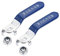 sourcing map Lever Handle Iron Chrome Plated Replacement Quarter Turn with Plastic Grip Blue for DN20 Ball Valve 2Pcs