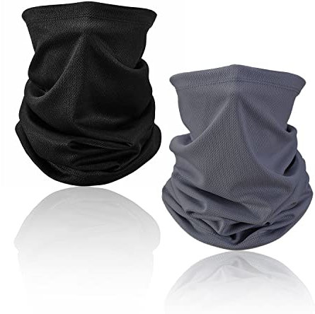 2PCS Face Snoods Bandana Headband Multifunctional Headwear Neck Gaiter Face Covering Breathable UV Protection Face Warmer Neckwear