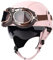 Casques Bols Casques Jet Casque Moto Vintage avec Lunettes Casque de Pilote Rétro Casque Casque Scooter Homme Femme Demi Casque Coupe-Vent Casque pour Moto Vélo Scooter