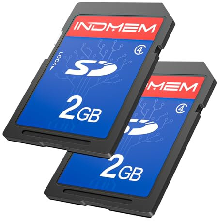 INDMEM SD Card 2GB 2 Packs Class 4 MLC Secure Digital Flash Memory Card Camera Card