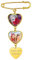 Custom4U Personalisierte 2X Foto Broschen für Damen Frauen Memorial Brautstrauß Fotoanhänger mit Bild Edelstahl Herz Brosche Clip Gold Memorial DIY Anstecker für Hochzeit Geburtstag Weihnachten