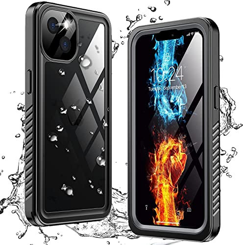 ANTSHARE Waterproof iPhone 13 Case, with Built-in Screen Protector, Shockproof 360 Degree Protective Case iPhone 13 (Black)