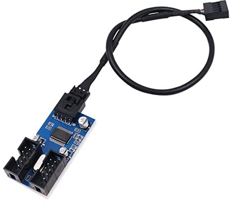 WANGCL 9 Pin USB 2.0 Header USB Header Splitter 1 a 2 Hub di Estensione Splitter Adattatore Porta Moltiplicatore