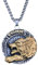 JHBTFQ Wikinger Herren Schmuck 316L Edelstahl Gold Anhänger Halskette 24 Zoll Kette mit Lederbeutel, Amulett Geschenk für Mich Selbst,Fenrir