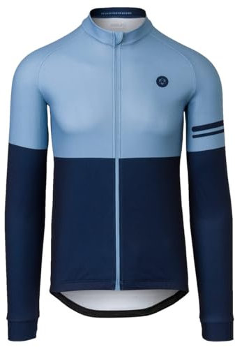AGU Unisex-Adult Maglia Duo Mid Season Uomo Celeste/Nero-Maniche, Blue, L