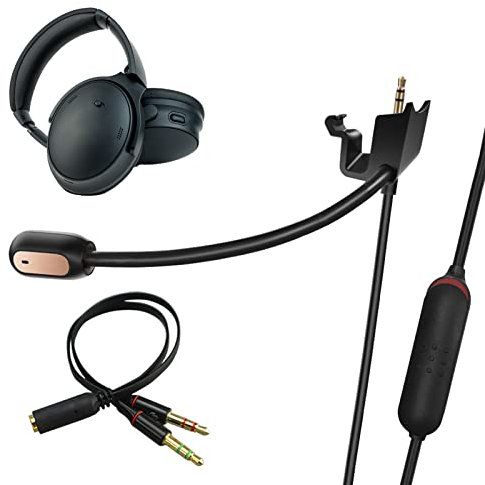 ANLINKSHINE Cavo microfono Boom compatibile con cavo di ricambio Bose QC35 II, QC45, QC35 Gaming Headset / 3,5 mm con microfono a braccio per controller Xbox, PS5, PS4, PC (interruttore muto mic)