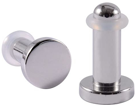 KnSam 2Pcs Plug Ohr Vintage Titan, Silber Ohr Messgeräte Expander 7mm Massiv-Zylinder Barbell Ohrstecker Set Rock für Unisex