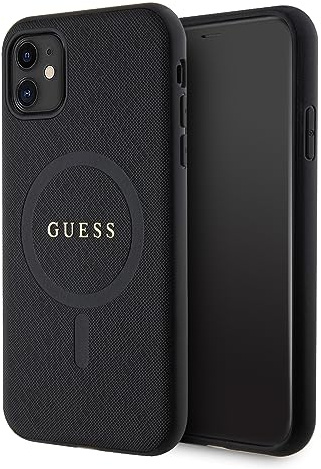 Guess GUHMN61PSAHMCK Hülle für iPhone 11 / Xr 6.1 Schwarz hardcase Saffiano