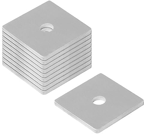 TSSS 10 Stück M8 40x40 mm Aluminium Quadratische Unterlegscheiben Vierkant-Scheibe für Solarmodulmontage Solarklemme, Dicke 3 mm, Lochdurchmesser: 8 mm