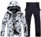 ALSOGO Herren Skianzug Ski Jacke und Hose Set Wasserdichter Schneeanzug Snowboard Jacke Hose Skikleidung Für Männer BBW-Black S