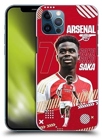 Head Case Designs Officially Licensed Arsenal FC Bukayo Saka 2023/24 First Team Hard Back Case Compatible With Apple iPhone 12 / iPhone 12 Pro