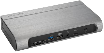 Kensington SD5800T Thunderbolt 4 e USB4 Quad 4K Display Docking Station, 100W di ricarica, 2 x HDMI, 2 x DP, 2.5G Ethernet, lettori di schede, per Windows/MacOS (K32856NA)
