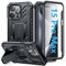 FNTCASE for iPhone 15 Pro-Max Case: Military Grade Protective Cover with Kickstand Dual Layer Matte Shockproof Phone Case for iPhone 15 Pro Max 6.7 Inch (A-Black)
