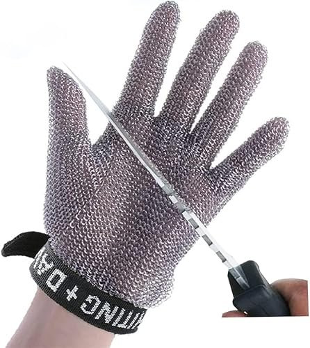 TIST Anti-cut Gloves Stainless Steel Cut Resistant Gloves, Kitchen Restaurant Chef Safety Work Gloves, Cut-resistant Chainmail Gloves (Size : 1pcs/XL)