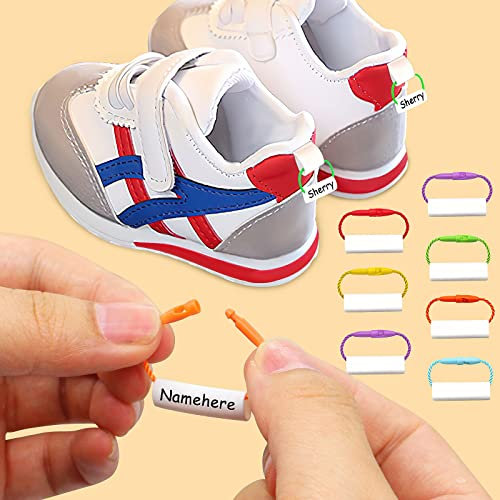 KSIWRE 40PCS Waterproof Shoe Tags,Water Bottles Labels,Daycare Labels Name Tags for Kids Backpack,Umbrellas,Travel Luggage,Writable Blank Name Labels for Distinguish Children's Items(White)