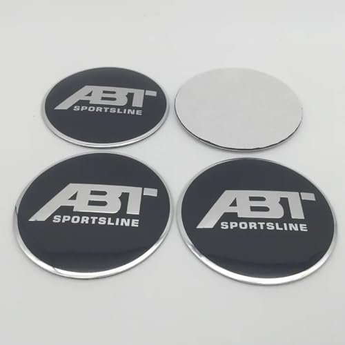 4 Stück 56mm Abzeichen-Aufkleber Radnabenkappen Radnaben-Zierkappen Aufkleber für ABT Anti Rost Autoteile dekorative Accessoires,B