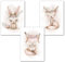 LAVEMA Bilder Babyzimmer Deko | Kinderzimmer Poster Tiere Beige | Poster A4 ohne Bilderrahmen | Deko Bilder Kinderzimmer Mädchen
