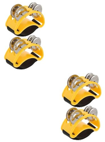 ifundom 4stücke Tamburine Mit Fußglocken Percussion Instrument Für Erwachsene Für Musikbegleitung Doppelreihige Gestaltung Für Lebendige Klänge Langlebige Materialien Einfache